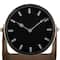 7" Silver Stainless Steel Clock with Leather Stand